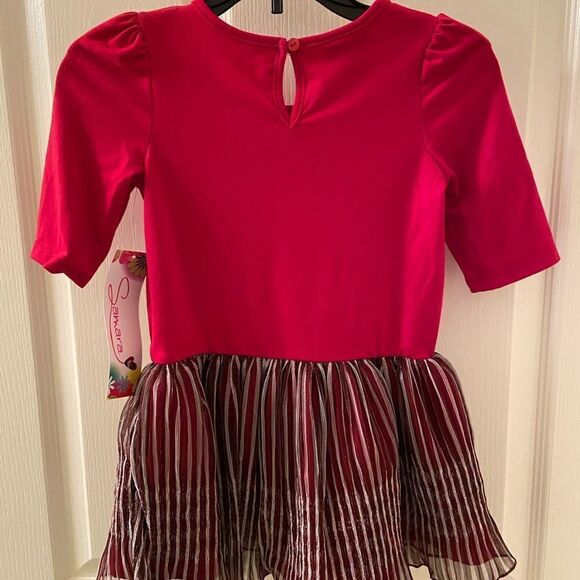 Samara Dress Red and White Striped Tulle Bow Girls Size 4T NWT - Picture 8 of 8